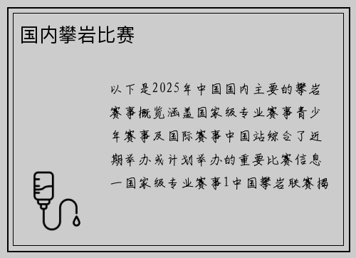 国内攀岩比赛